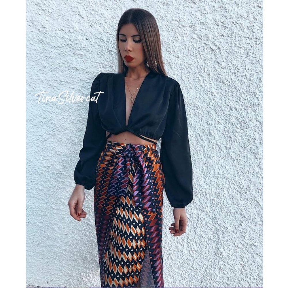 BLOGGER'S FAVE! Zara Printed Midi Skirt Sz Small NWT - Picture 10 of 17